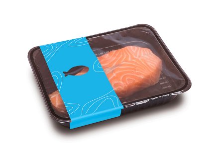 Salmon vacuum skin packed