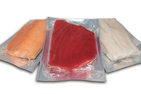 fish fillet portions in vacuum packaging