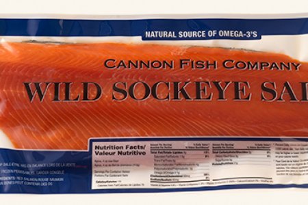 Salmon fillet in thermoforming vacuum packaging